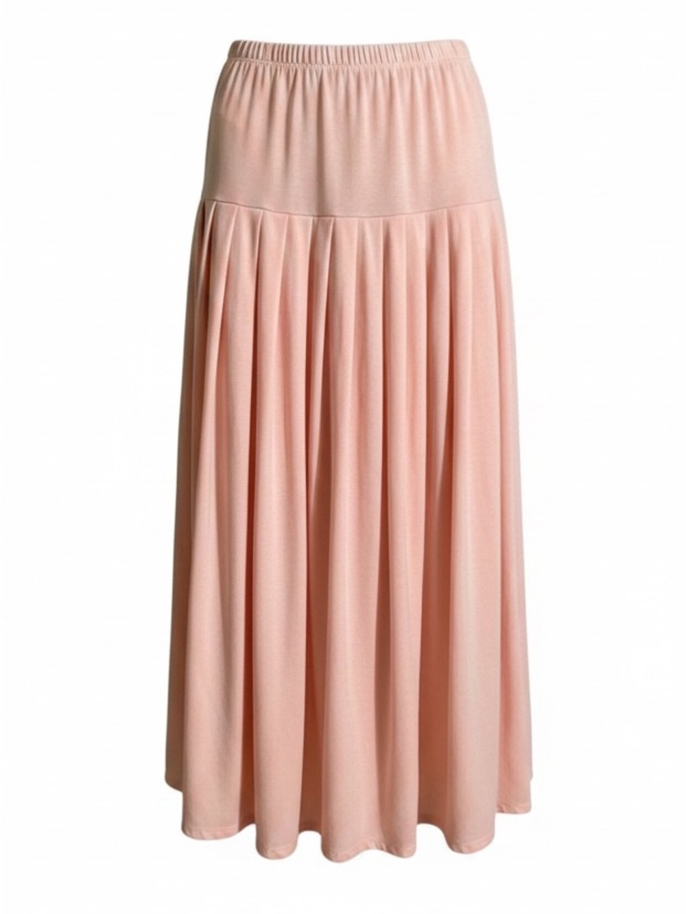 Vintage Café au Lait Peach Drop-Waist Pleated Midi Skirt - Size M / L